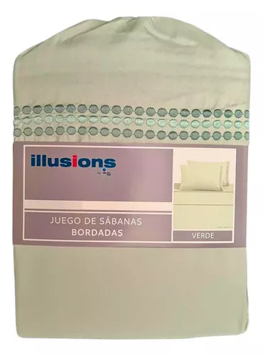 JUEGO DE SABANAS ILUSIONS VERDE KING